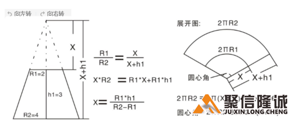 锥形筒 展开图计算公式方法